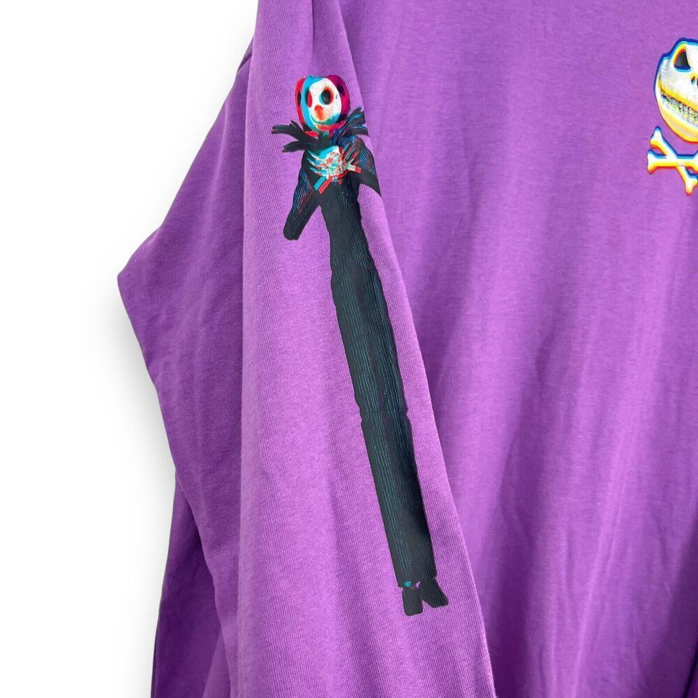 Disney Shirt Mens Medium Purple Long Sleeve Nightmere Before Christmas Jack - Picture 2 of 7